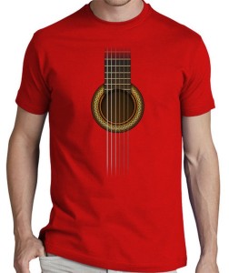 TSHIRT GUITARE ROUGE