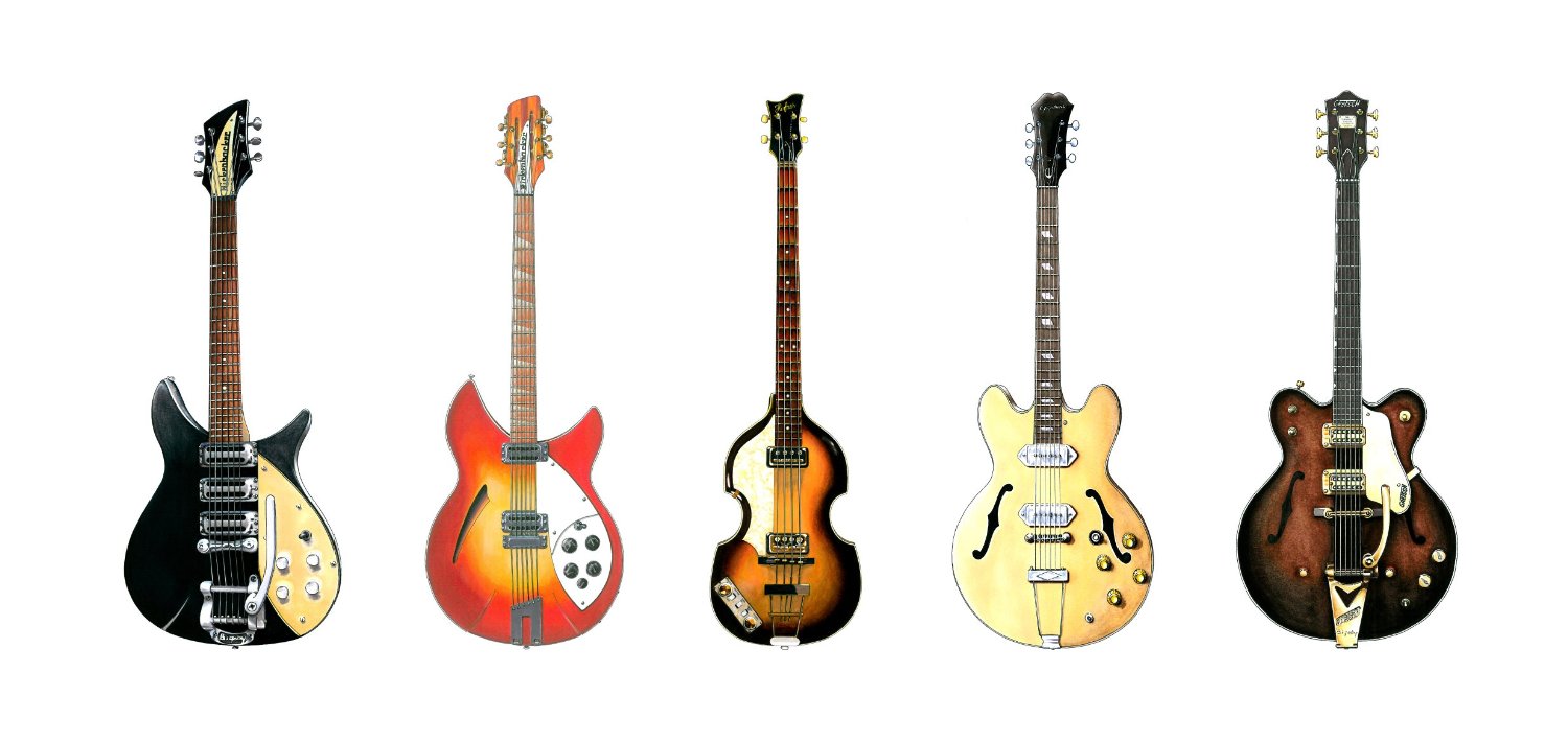 guitares beatles carte anniversaire