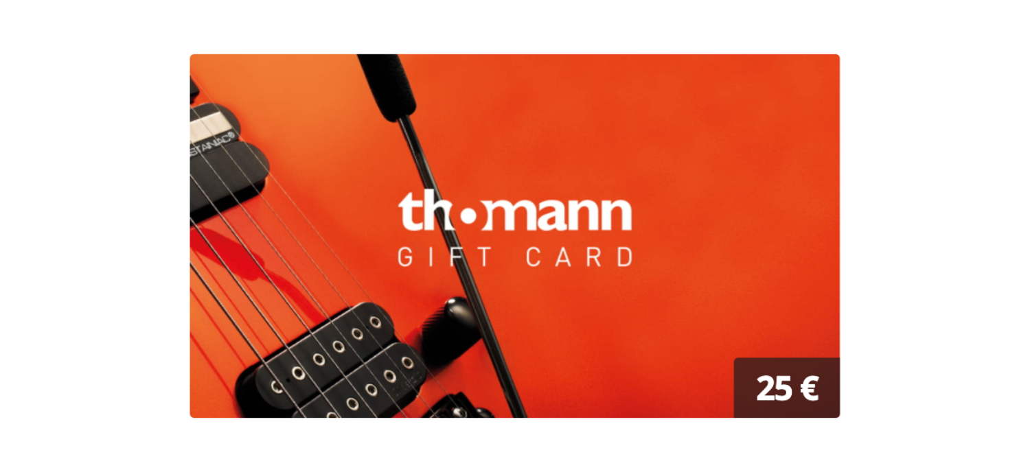 Chèque-cadeau Thomann 25 / 50 / 100 / 250 €